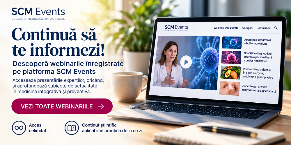 SCM Events - Continua sa te informezi! Descopera webinariile medicale inregistrate.